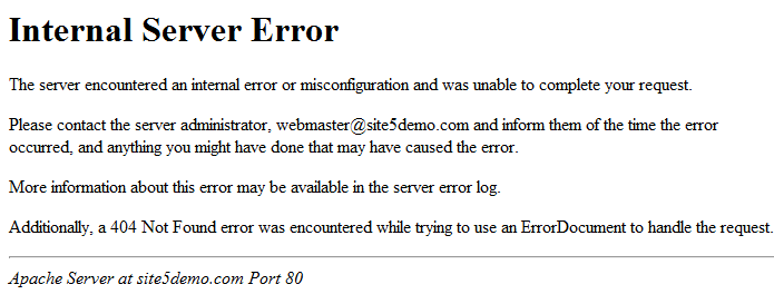 Causes of Error 500 – Internal Server Error