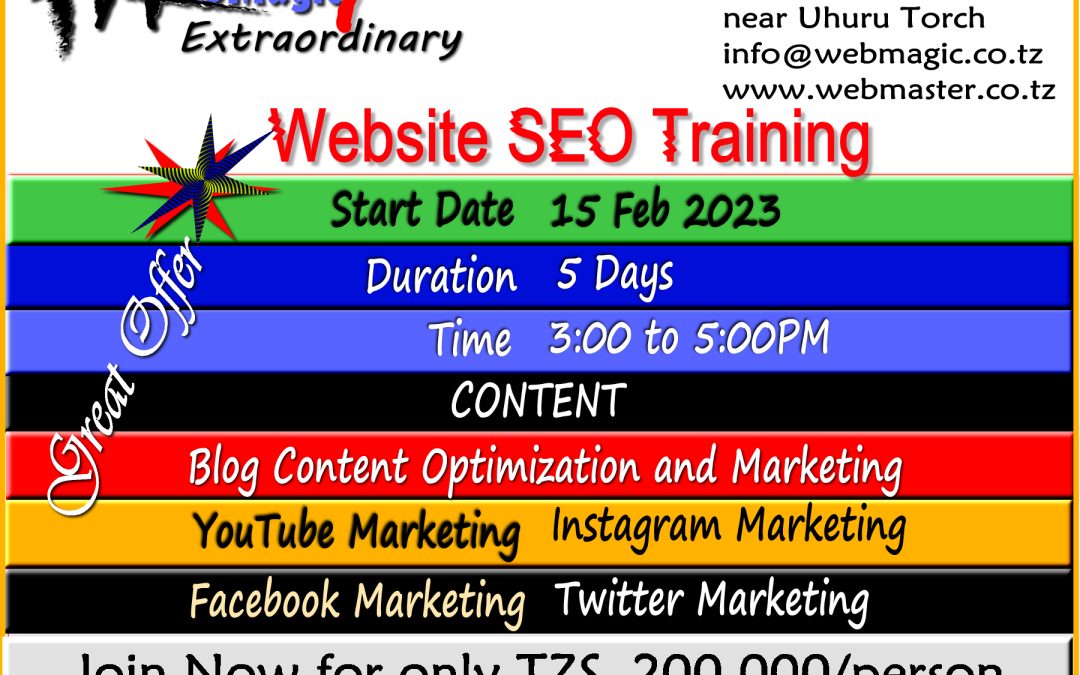 SEO Training in Arusha City, Tanzania